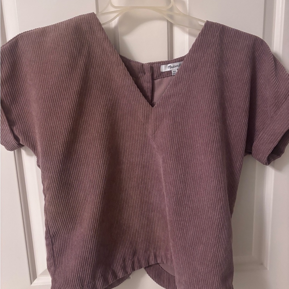 Madewell Women's Mauve V-Neck Top